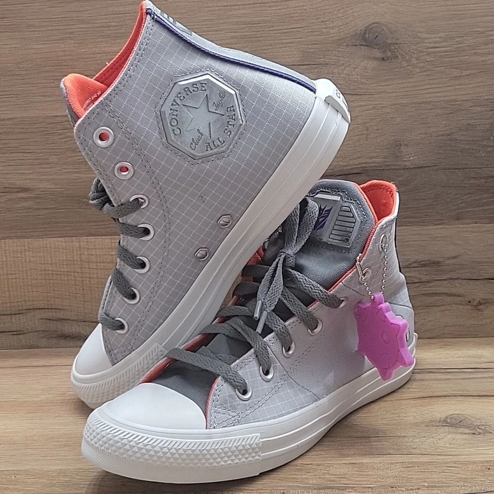 Converse Kids High-Top Sneakers - Gray and Orange